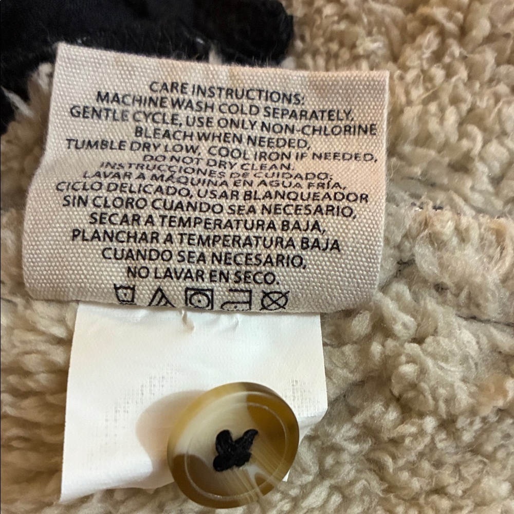 💙🖤SAGE COLLECTIVE🖤💙Sz L Teddy Bear Fleece Black&White Plaid Cozy Soft Flannel!🖤 - Picture 9 of 9